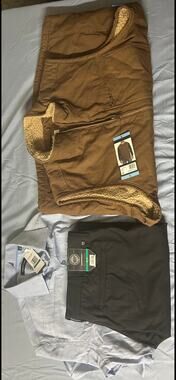 NWT Mens Large Workwear Vest Shirt Pants Bundle 3pc Lee Nautica (MCB3)
